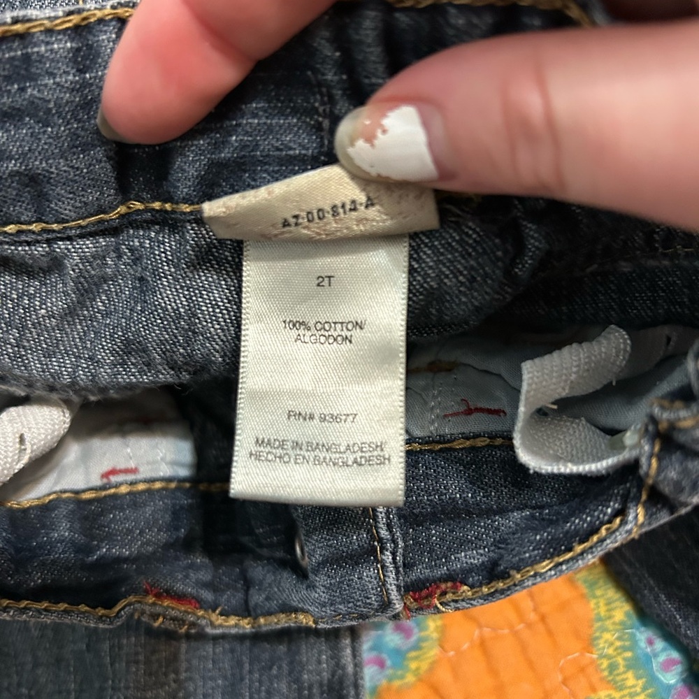 Arizona Toddler Vintage Rolled Up Denim Jeans Size 2T - Picture 6 of 6